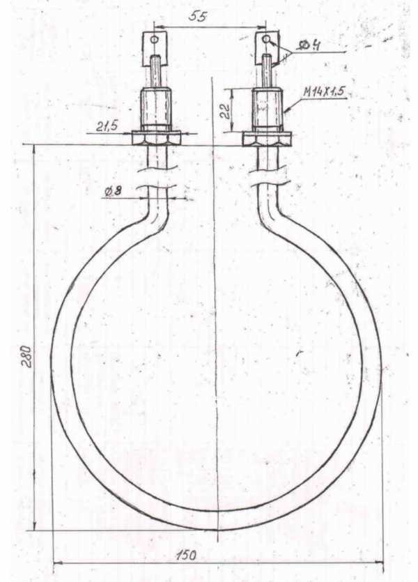 Реальный ТЭН для гриля ТЭН 120 А 13 / 2,0 С 220
